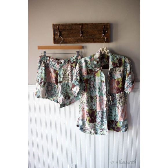 Free People Printed Lounge Set Shorts and Top XS NEW - Picture 2 of 5